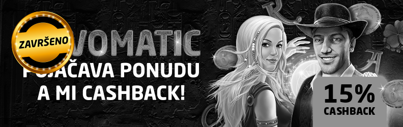 Novomatic donosi 6 novih slotova uz 15% cashback!