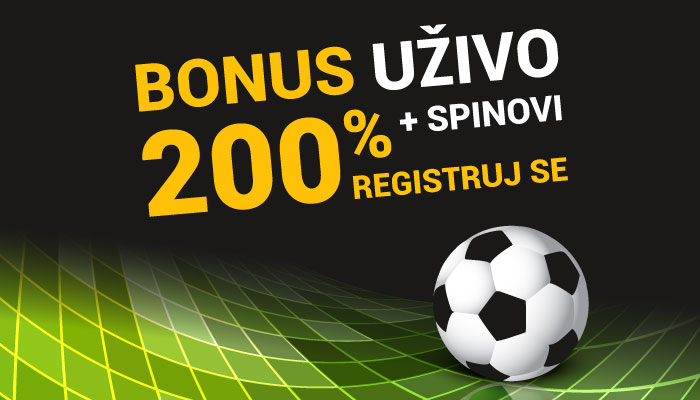 Bonus dobrodošlice 200% + spinovi - Registruj se!